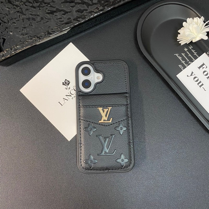 Luxuriöse iPhone-Hülle mit Kartenetui in klassischer Farbe