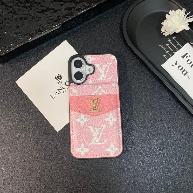 Luxuriöse iPhone-Hülle mit Kartenetui in klassischer Farbe