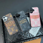 Lyxig kortväska Guldlogotyp iPhonefodral