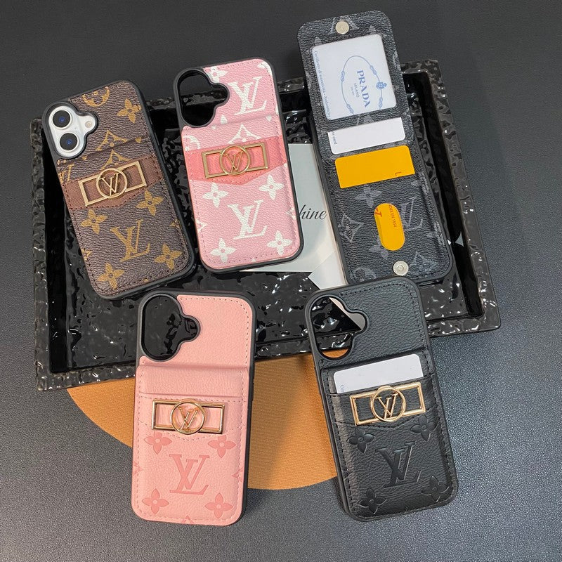 Lyxig kortväska Guldlogotyp iPhonefodral