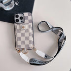 Luksusowa torba na karty Klasyczne etui na iPhone'a z łańcuszkiem