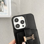 H 卡包圍巾皮革 iPhone 手機殼