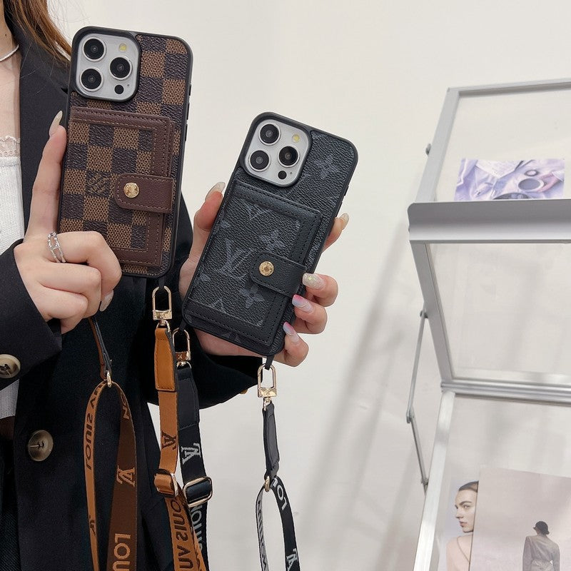奢華卡包斜背 iPhone 手機殼
