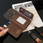 Luxury Card Bag Chain Brown iPhone Case