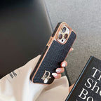 Θήκη iPhone με ροζ χρυσό λογότυπο Fashion Diamond