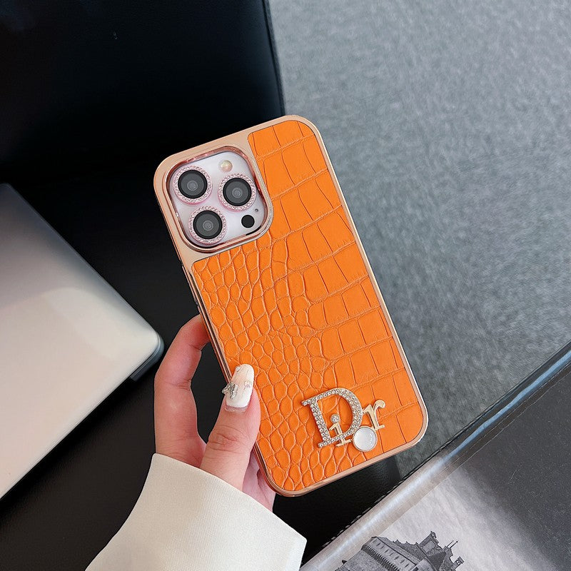 Θήκη iPhone με ροζ χρυσό λογότυπο Fashion Diamond