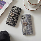 Fashion Black & Grey Fabric Card Bag iPhone Case