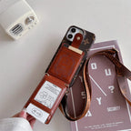Luxuriöse iPhone-Hülle mit Kartentasche und Kette