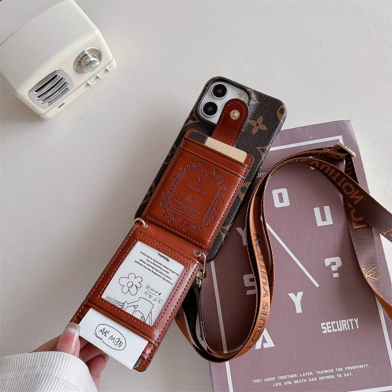 Luxuriöse iPhone-Hülle mit Kartentasche und Kette