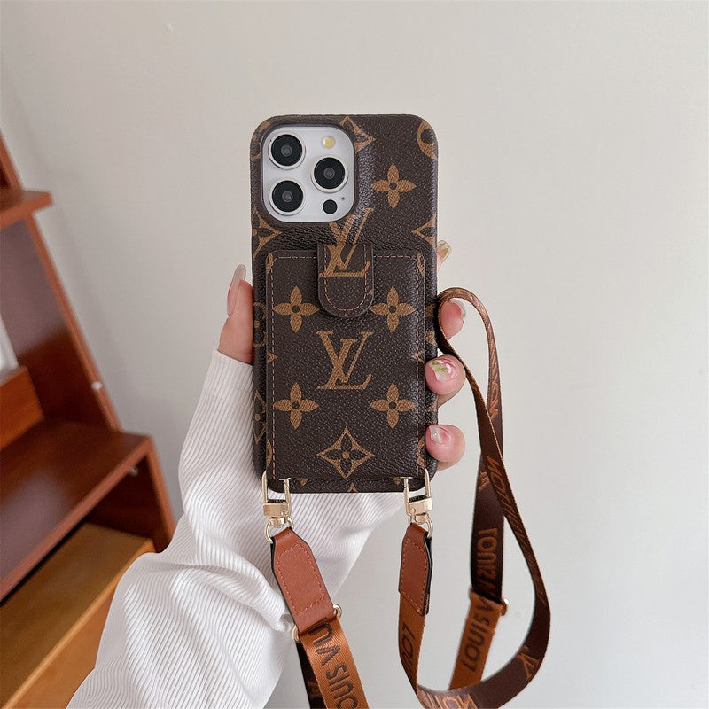 Luxuriöse iPhone-Hülle mit Kartentasche und Kette