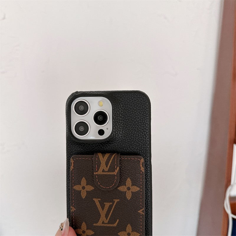 Luxuriöse iPhone-Hülle mit Kartentasche und Kette