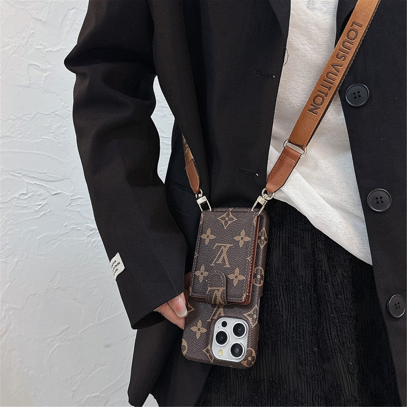 Luxuriöse iPhone-Hülle mit Kartentasche und Kette
