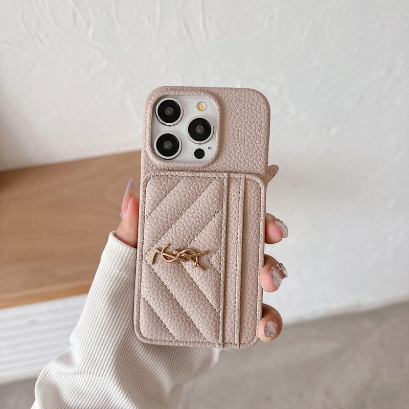 Δερμάτινη θήκη για iPhone σε χρώμα Saint Card