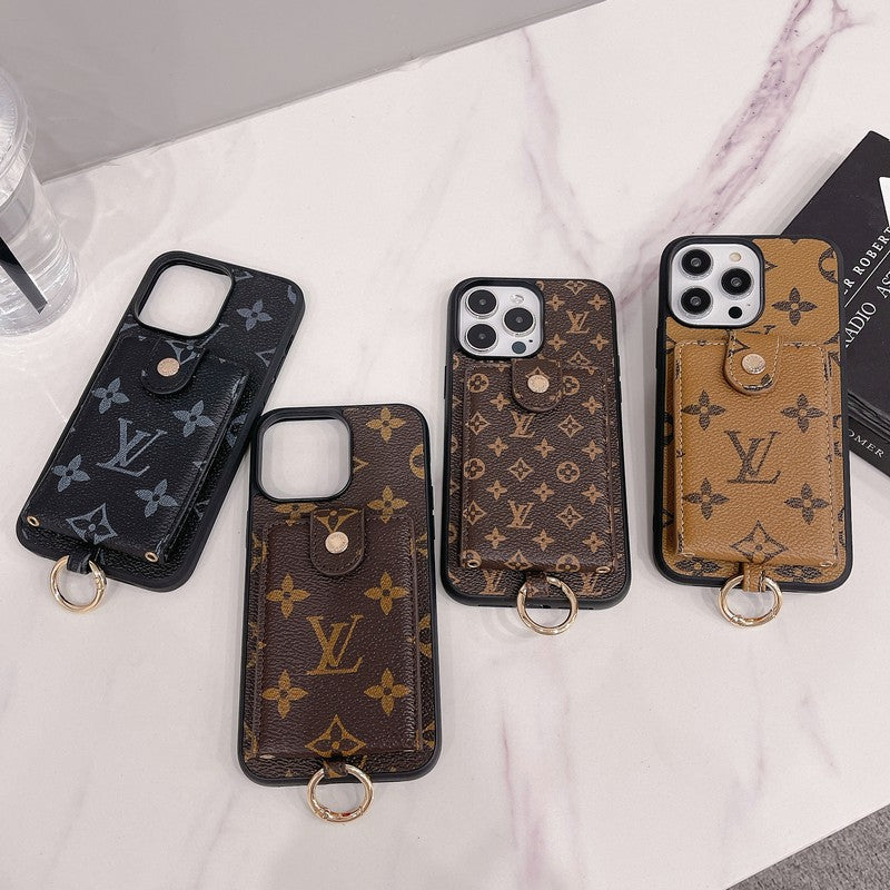 Luxuriöse iPhone-Hülle mit Kartenetui in klassischer Farbe