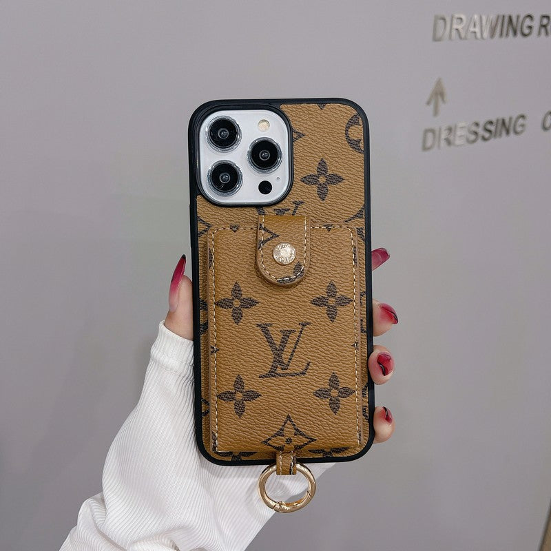 Luxuriöse iPhone-Hülle mit Kartenetui in klassischer Farbe