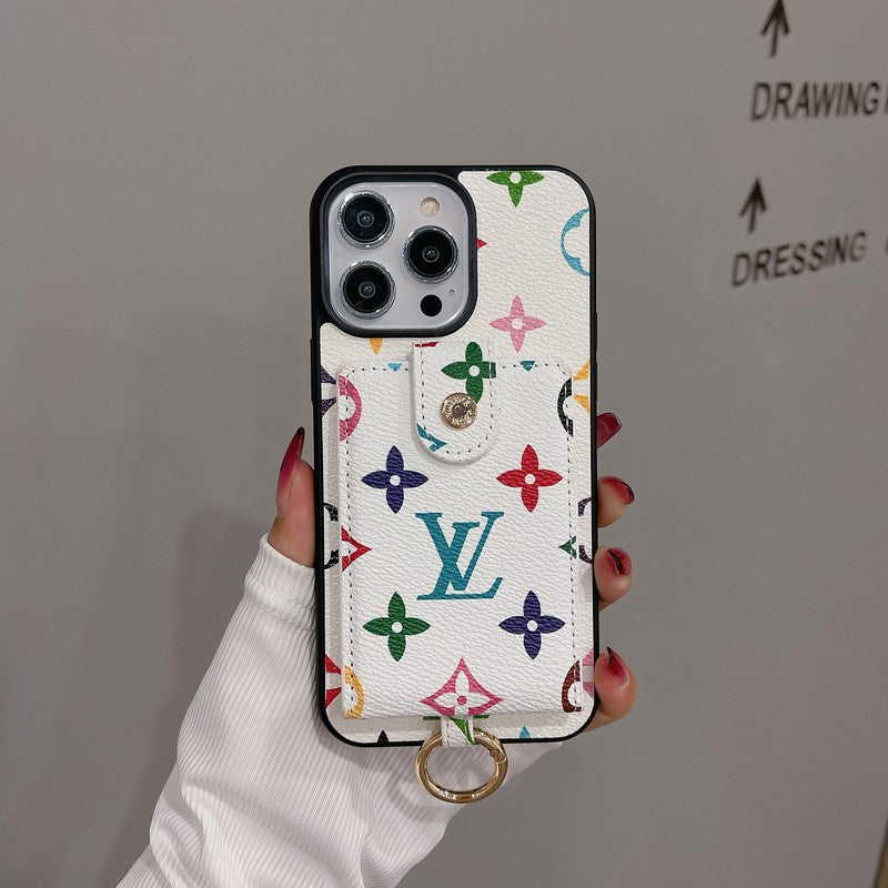 Luxuriöse iPhone-Hülle mit Kartenetui in klassischer Farbe