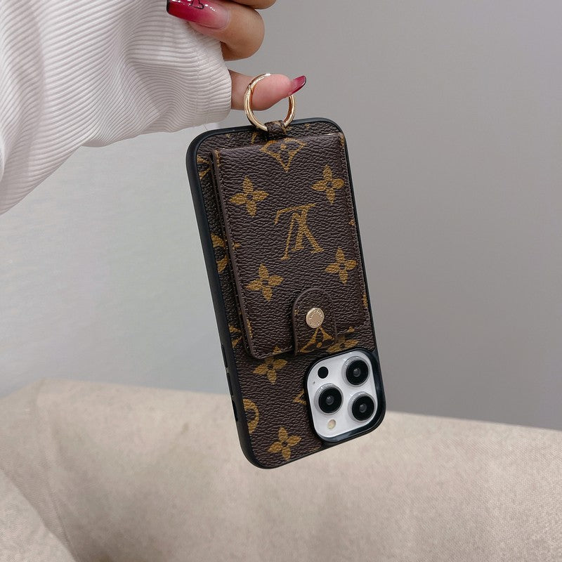Luxuriöse iPhone-Hülle mit Kartenetui in klassischer Farbe