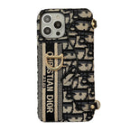 Modna czarna & szara torba na karty z tkaniny Crossbody etui na iPhone'a