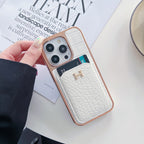 H 玫瑰金皮革 iPhone 保護殼
