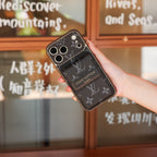 Neue klassische Luxus-Kartenhalter-iPhone-Hülle mit Umhängeriemen