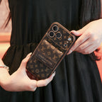 Neue klassische Luxus-Kartenhalter-iPhone-Hülle mit Umhängeriemen