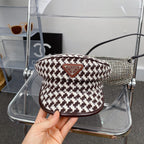 Fashion Houndstooth Cotton Bucket Hat | Luxury Designer Checkered Sun Hat