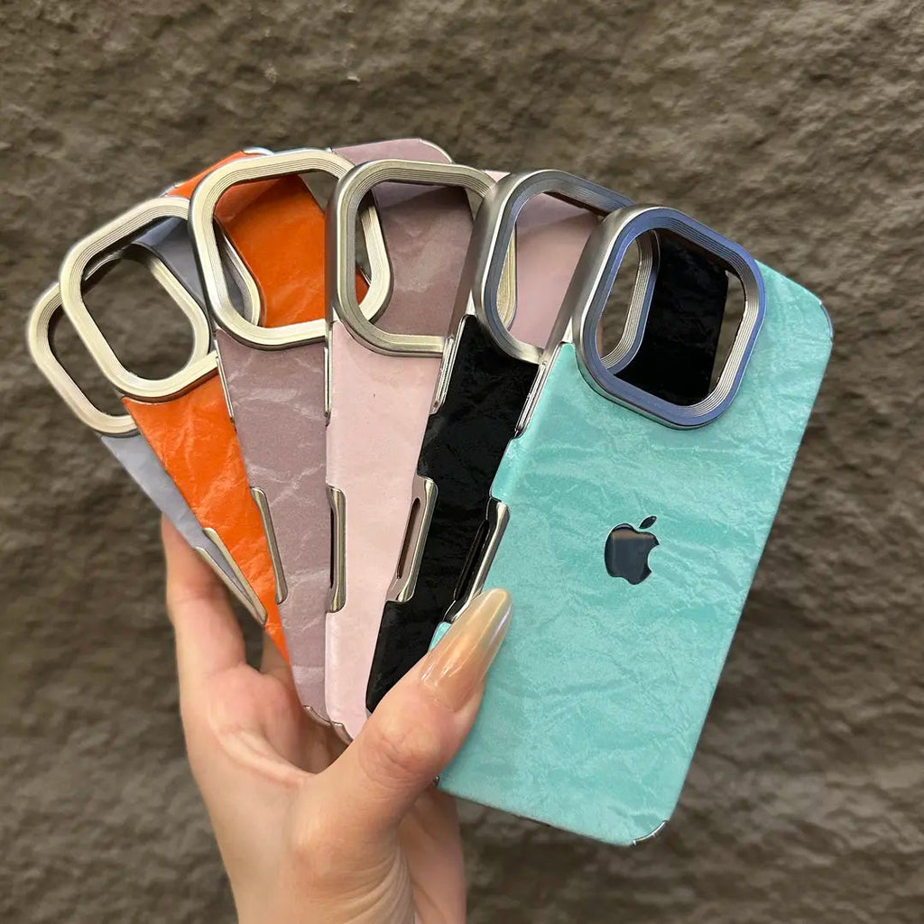 Θήκη iPhone με βελούδινη υφή χιονιού με ηλεκτρολυμένο πλαίσιο