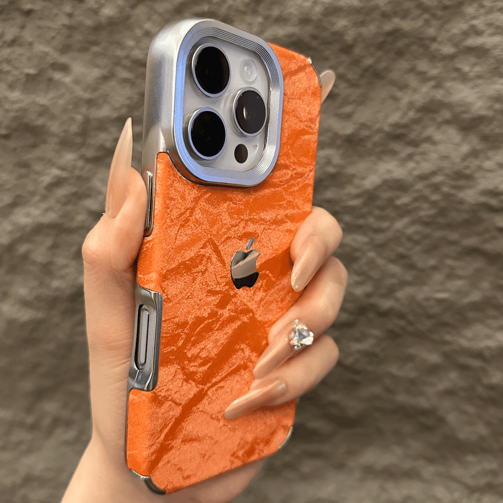 Θήκη iPhone με βελούδινη υφή χιονιού με ηλεκτρολυμένο πλαίσιο