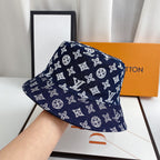 Luxury Monogram Denim Bucket Hat | Luxury Designer 1v Hat