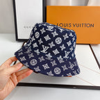 Luxury Monogram Denim Bucket Hat | Luxury Designer 1v Hat