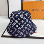 Luxury Monogram Denim Bucket Hat | Luxury Designer 1v Hat