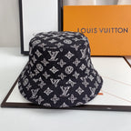 Luxury Monogram Denim Bucket Hat | Luxury Designer 1v Hat