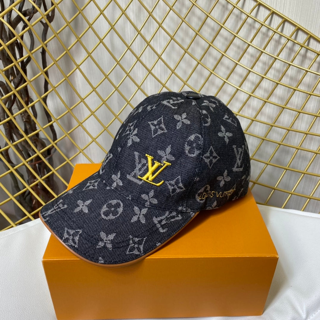 Luxury Embroidered Denim Baseball Cap