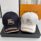Luxury Vintage Check Embroidered Baseball Cap