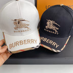 Luxury Vintage Check Embroidered Baseball Cap