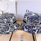 Classic Vintage Toile de Jouy Bucket Hat | Luxury Designer Hat