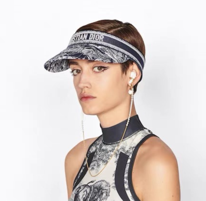 Vintage Embroidered Cotton Sun Visor | Luxury Designer Adjustable Visor Hat