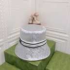 Vintage Sheer Organza Logo Bucket Hat for Women & Men