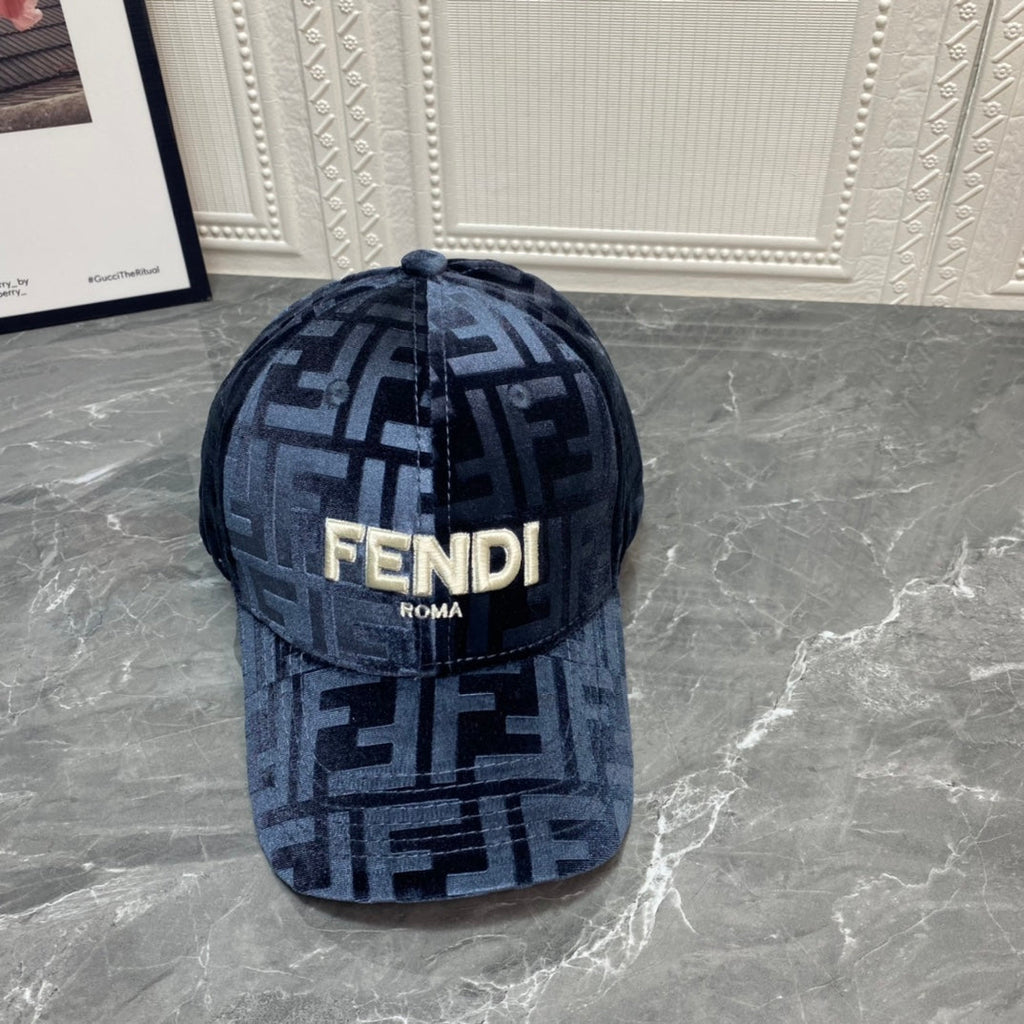 Luxury FF Gold Velvet Baseball Cap | Luxury Designer Adjustable Hat