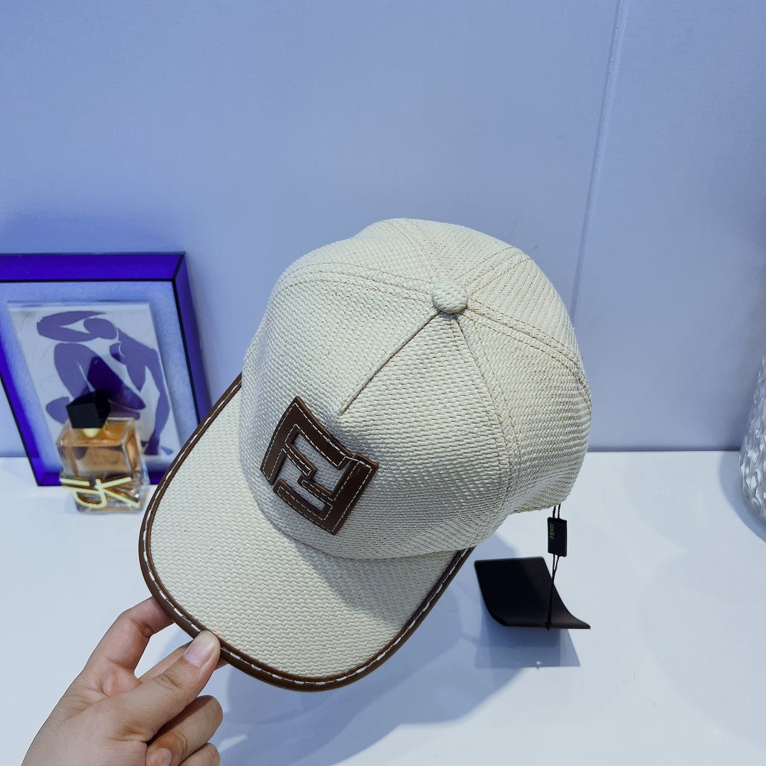Luxury FF Leather Trim Baseball Cap