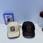 Luxury FF Leather Trim Baseball Cap