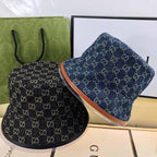 Classic GG Monogram Premium Denim Bucket Hat for Men & Women