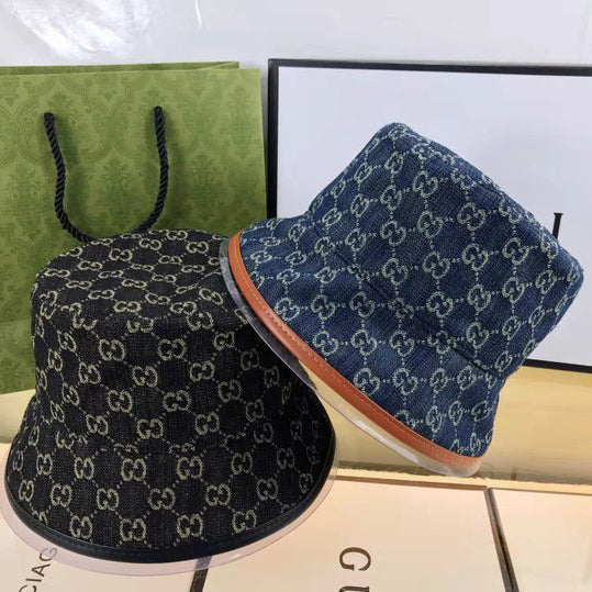 Classic GG Monogram Premium Denim Bucket Hat for Men & Women