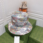 Classic Floral Tiger Cotton Bucket Hat | Luxury Designer Botanical Bucket Hat