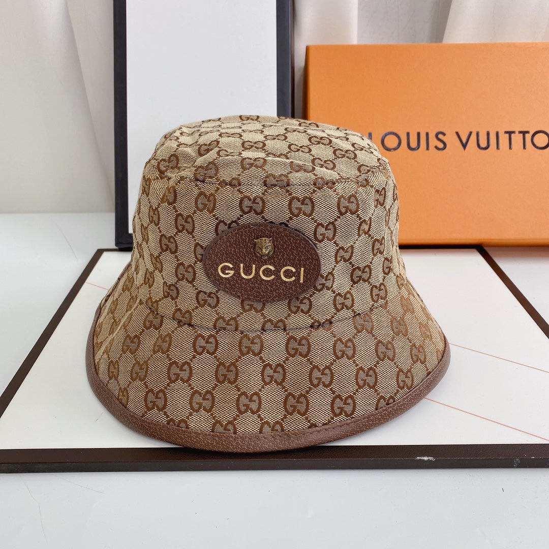 Classic Tiger Head Embroidered Canvas Bucket Hat for Men & Women