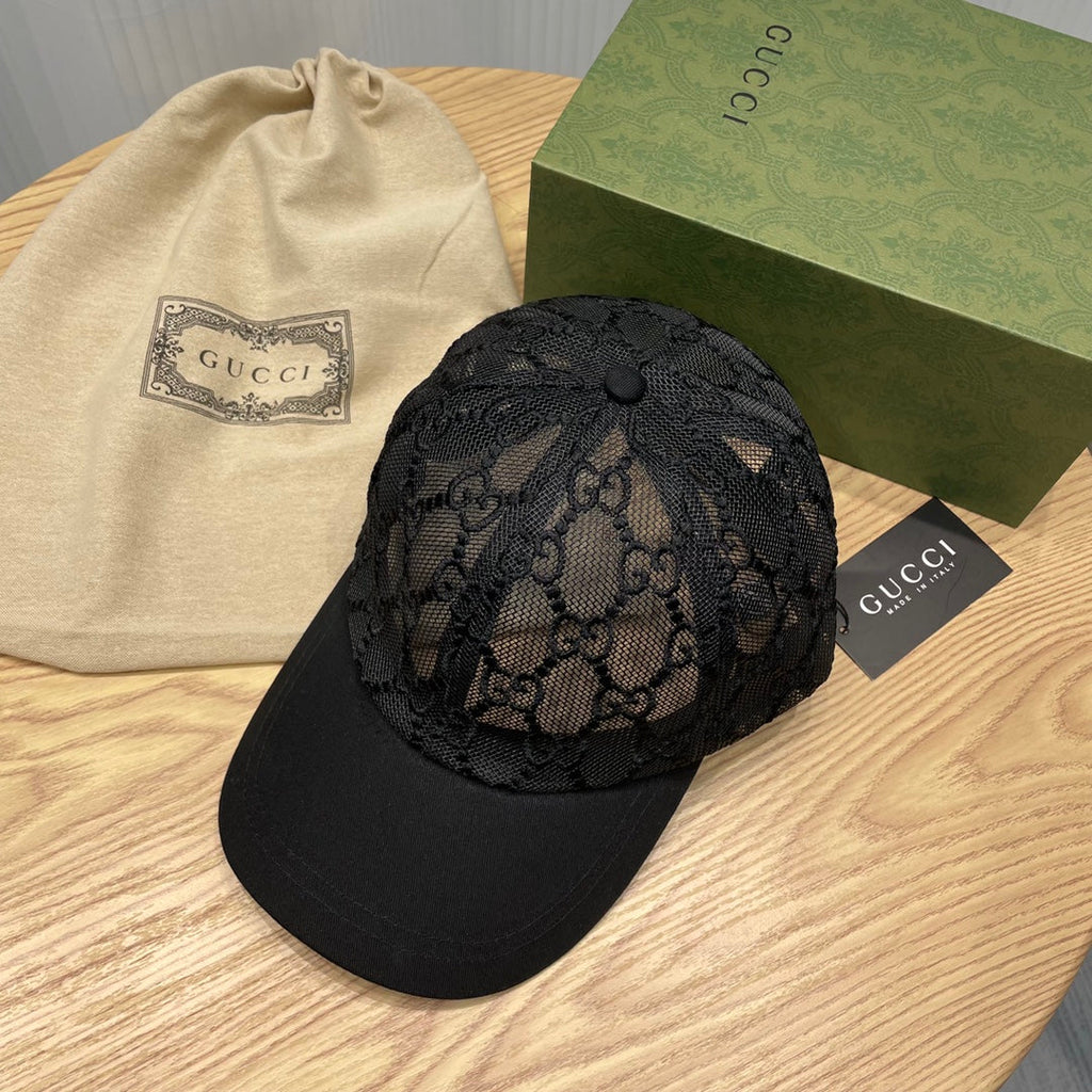 Classic GG Embroidered Lace Baseball Cap