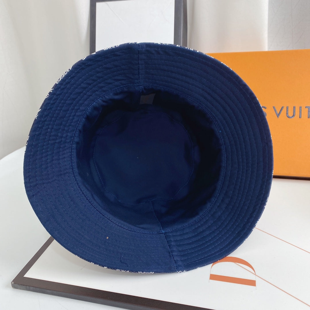 Luxury Monogram Denim Bucket Hat | Luxury Designer 1v Hat