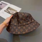 Luxury Monogram Leather Bucket Hat | Luxury Designer 1v Hat