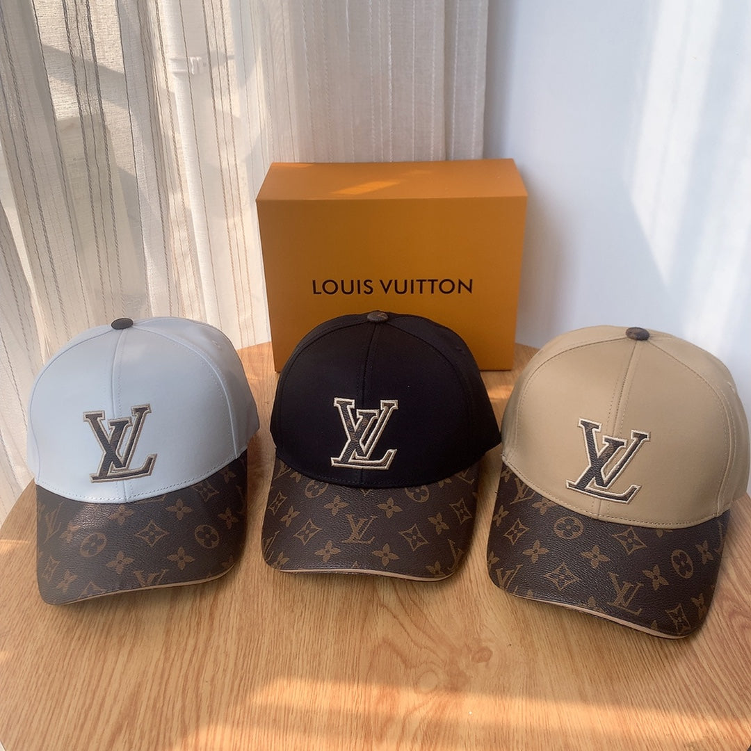 Luxury Embroidered PU Patchwork Baseball Cap