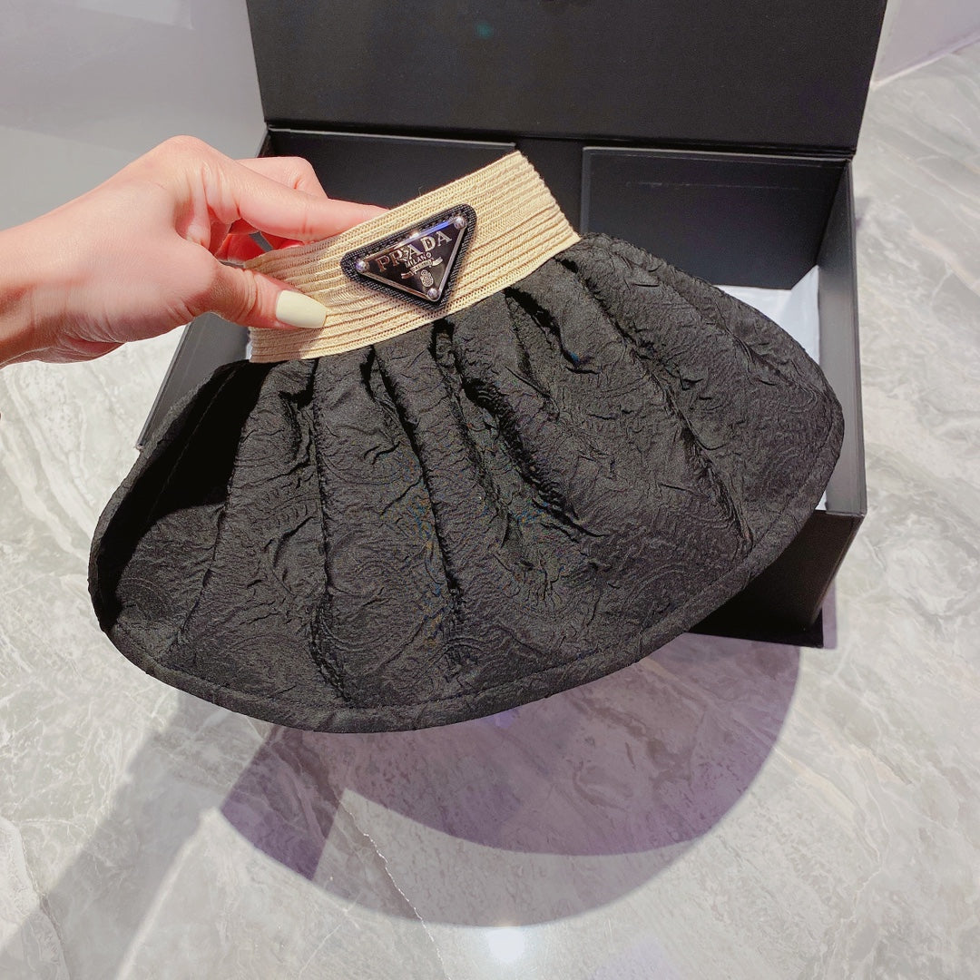 FashionFoldable Crinkled Cotton Sun Visor | Luxury Designer Summer Hat